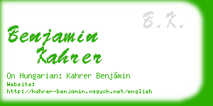 benjamin kahrer business card
